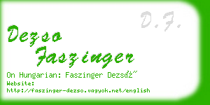 dezso faszinger business card